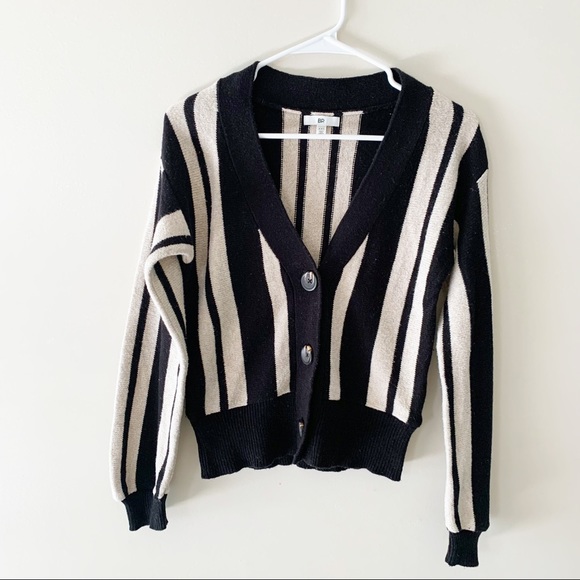 bp Sweaters - BP striped button sweater cardigan black and cream size xxs